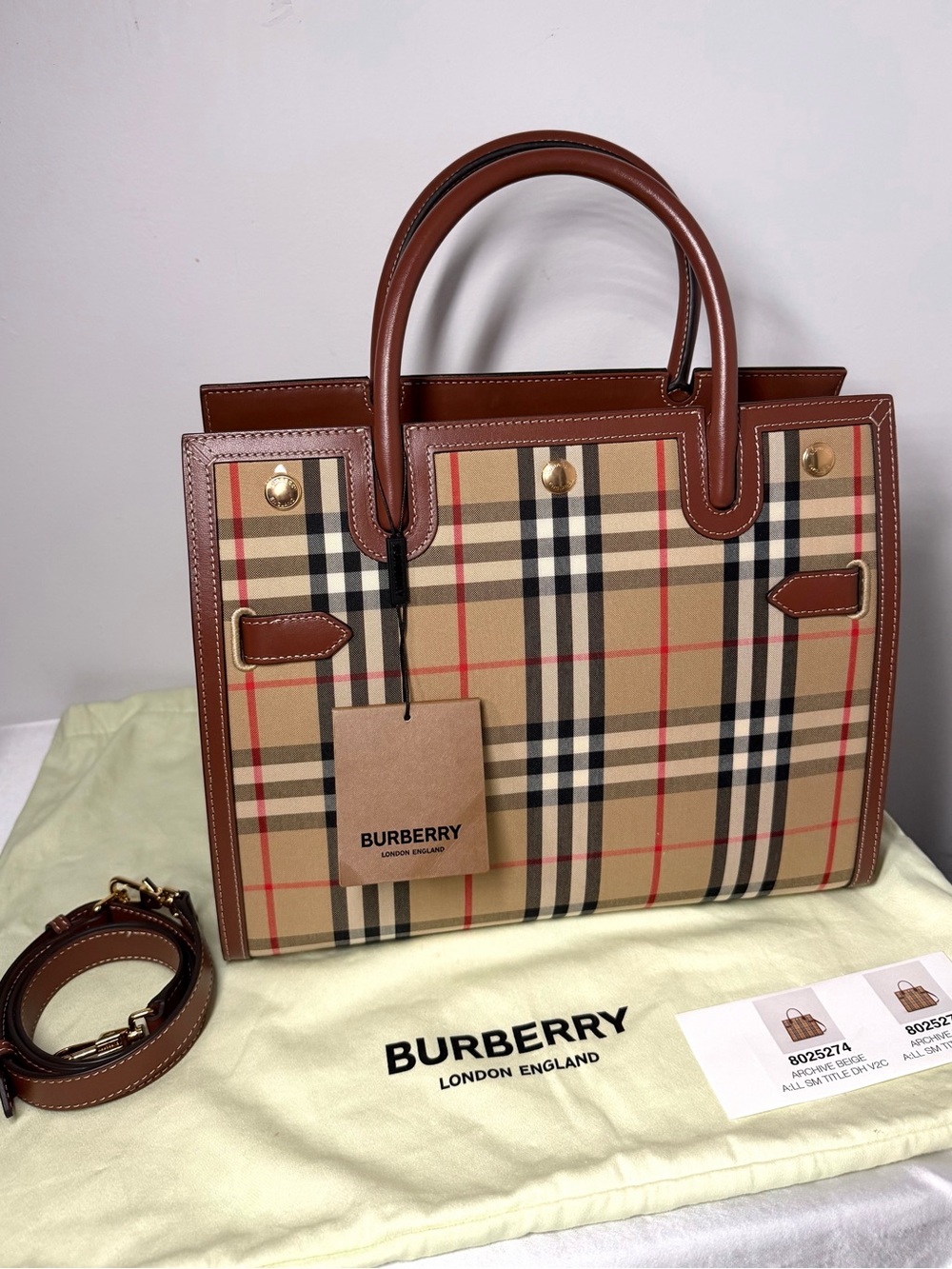 Burberry Small Title Bag Vintage Check NWT | Featured on HBO Succession - Picture 4 of 14